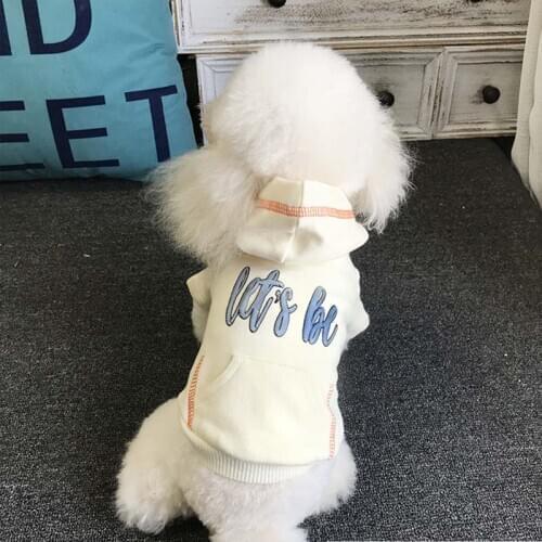 Pet autumn and winter clothes cashmere cotton hooded sweater Teddy Bichon fat dog cat clothes small dog clothes