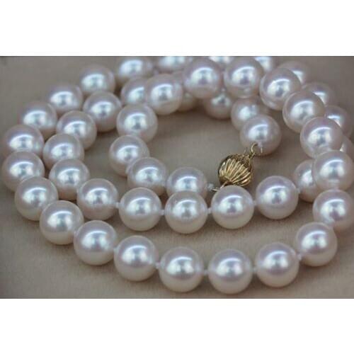 Classic round 10-11mm south sea round white pearl necklace18inch >free shipping