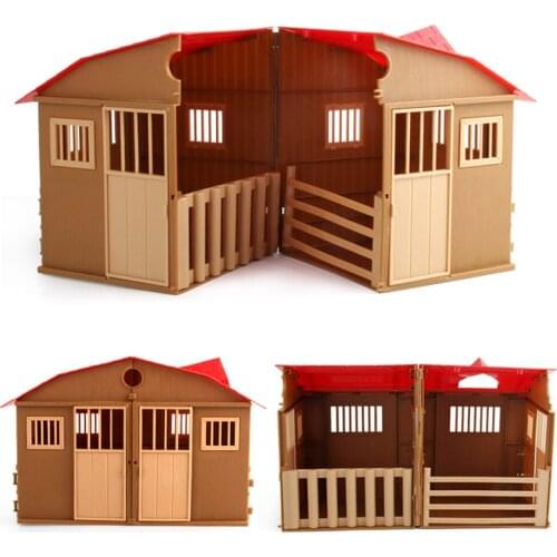 Plastic DIY Assembly Farm Cabin Scene Construction Construction Kits Kids