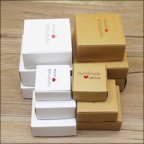 10pcs DIY Handmade gifts box kraft window solid color paper candy boxes cake Package For Wedding home party suppiles
