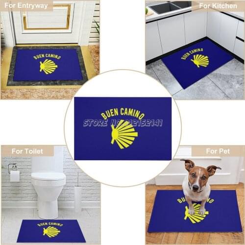 Buen Camino De Santiago Peregrino Doormat Entrance Door Mat Living Room Anti-slip Carpet Absorbent Bath Mat Kitchen Rug Camino D