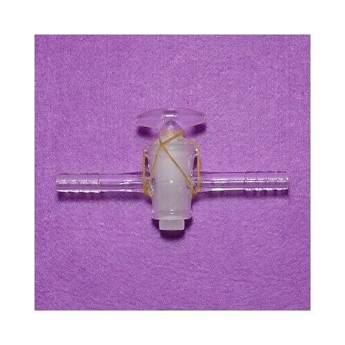 Straight Adapter with Glass Stopcock, with Hose Connection,glass Valve