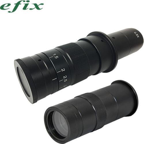 Adjustable 180X 100X Zoom C-mount Lens 0.7X~4.5X Magnification 25mm For HDMI USB Industry Video Microscope Camera