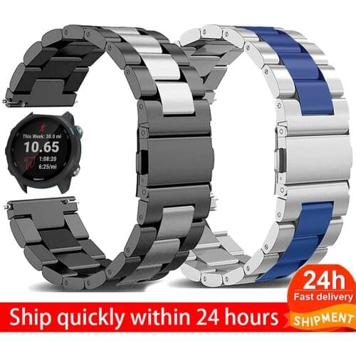 20mm 22mm Wrist Metal Band for Garmin Forerunner 245 Watch Stainless Steel Watchband Bracelet for Forerunner 645 Music Strap