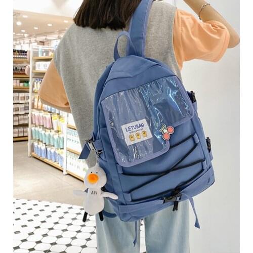 Stylish Backpack Bags for Women Nylon Bagpack Teen Girls School Bag Cute Female Backpacks Large Capacity Ladies Bookbags Mochila