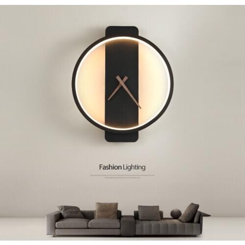 LED Wall Clock Modern Design Acrylic Electronic Living Room Lamp Wall Clock Lamp Nordic Creative Home Decoration Fixtures DIY