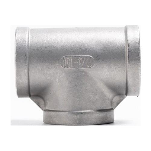 1-1/2" to 2" BSP Female Thread Tee Three Way 304 Stainless Steel Pipe Fitting Stainless Steel Tee For Homebrew