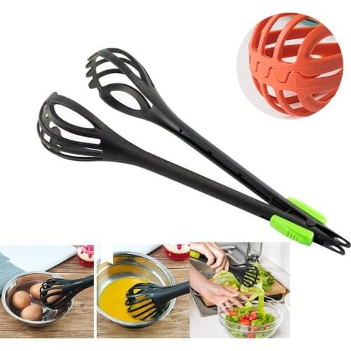 Creative Multifunctional Nylon Whisk Dual-purpose Food Tongs Manual Mixer Baking Tools Kitchen Accessories
