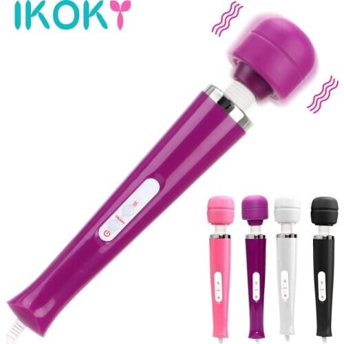 IKOKY Big Size Vibrator Powerful Magic Wand Massager AV Rod Stick G Spot Clitoris Stimulator Sex Toys for Women Adult Products