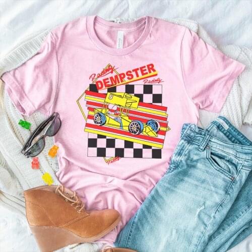 Whtie Plus Size T shirts For Women Summer Vintage Letters Car Printed Short Sleeve Tops Ins Fashion Graphic Tee Loose Shirts