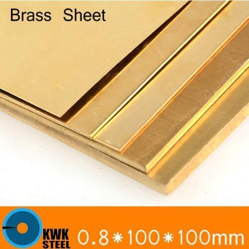 0.8 * 100 * 100mm Brass Sheet of CuZn40 2.036 CW509N C28000 C3712 H62 Customized Size Laser Cutting NC Free Shipping