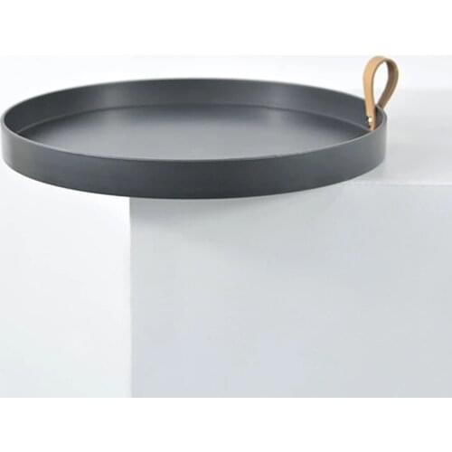 1 Piece Round Storage Tray Simple Solid Color Portable Bedroom Table Decorative Cosmetics Jewelry Sundries Display Organizer