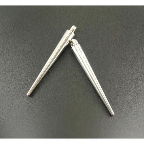 10Pcs Silver Color Metal Pin Spikes Charms Handmade Charms Pendants Jewelry Findings A555