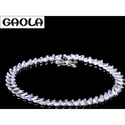2015 AAA cubic zirconia bracelet white gold bracelet GLS0221