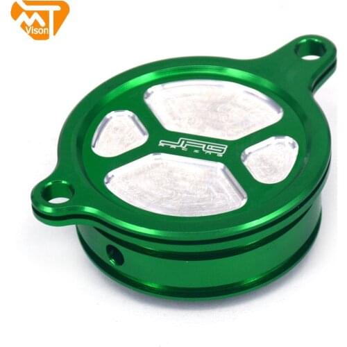 Motorcycle Aluminum Oil Filter Cap Cover For KAWASAKI KX450F 2006-2015 KLX450R 2008-2015 KX 450F KLX 450R