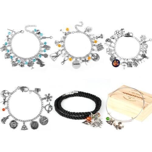 Outlander Charms Bracelets for Women Jewelry Handmade Crystal Pendants Bangles a bracelet