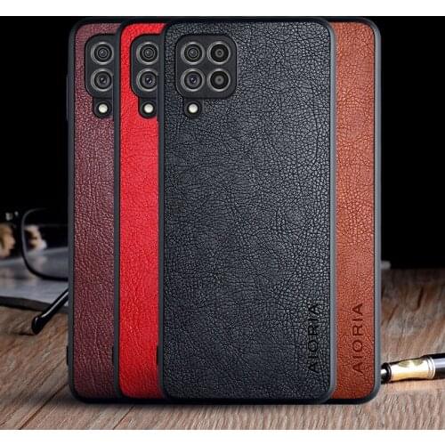 Case for Samsung Galaxy M32 F22 funda luxury Vintage Leather skin coque phone soft cover for samsung galaxy m32 case capa