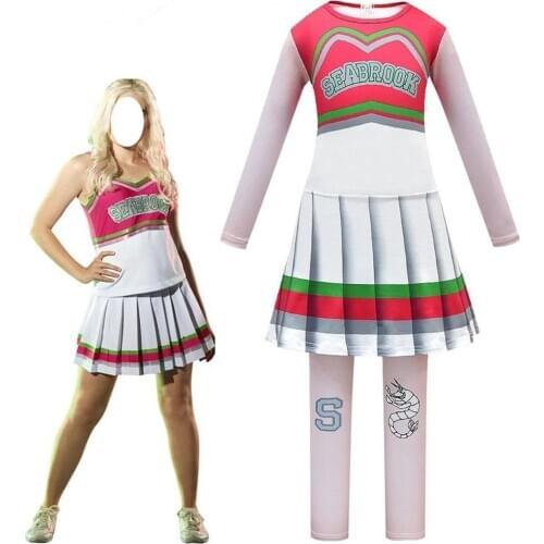 Girls Zombies Addison Cosplay Halloween Costumes for Kids Fashion Cheerleading Bodysuit Children Outfits Carnival Party Clothing