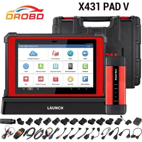 LAUNCH X431 PAD V 10.1 INCH ull system Auto diagnostic tools key program ecu coding active test online Support ADAS function