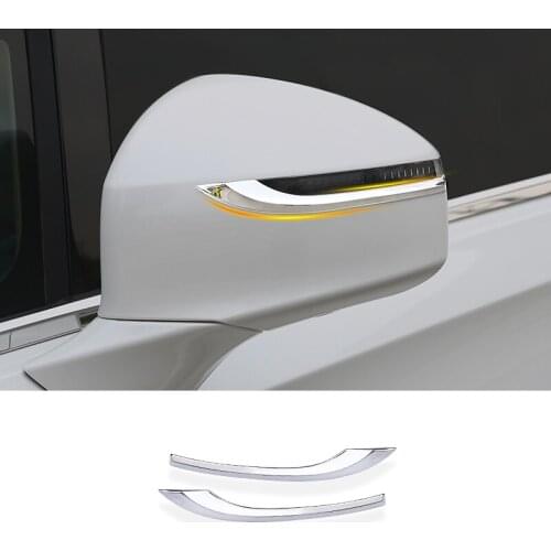 For Buick Regal 2017-2021 Silver Steel Exterior Rear View Mirror Strip Trim 2PCS Car Styling Accessories