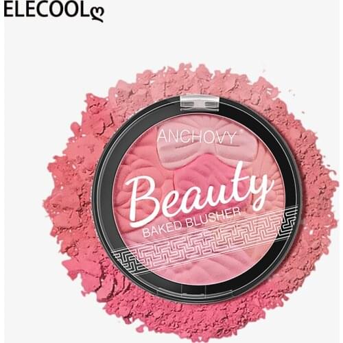 ELECOOL Face Blusher Palette Highlight Makeup Blush Palette Cheek Contour Blush Cosmetics Blusher Cream Flower Type Makeup Rouge