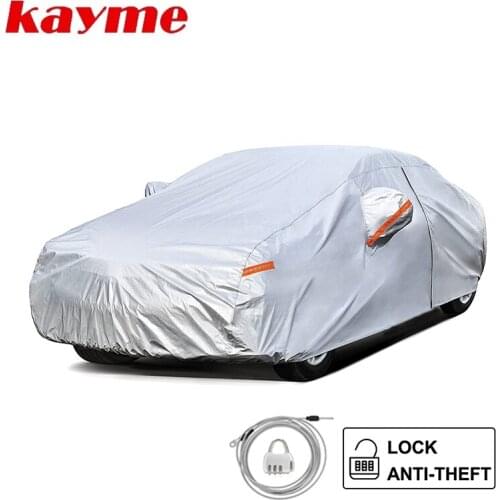 Kayme Car Cover for Automobiles All Weather Waterproof with Lock and Zipper Door, Outdoor Cover Sun Uv Rain Snow Protection JEEP
