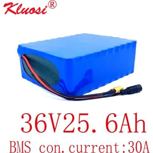 KLUOSI 10S8P 36V 25.6Ah 25Ah 1000W 36V Battery 42V Li-ion Battery Pack with 30A BMS for Ebike Electric Car Bicycle Motor Scooter