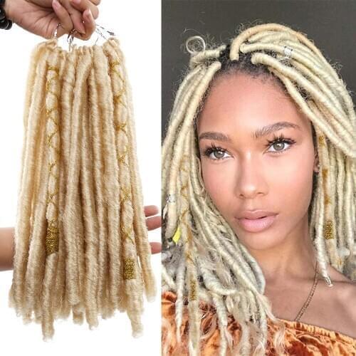 Dreadlocks Crochet Braids Hair Faux Locs Pre Stretched Decorative Synthetic Braiding Hair Extensions for Women Natural Black