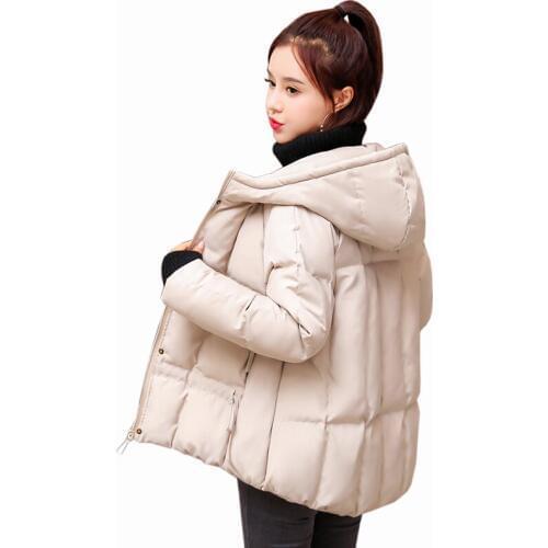 2019 Women Autumn And Winter Cotton Jacket Casual Warm Loose Short Outerwear fashion Hooded Parkas Female
