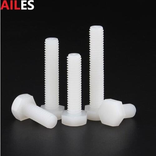 M3 M4 M5 M6 Nylon External Hexagon Head Bolts Outer Hex Head Insulation Plastic PC Screrws