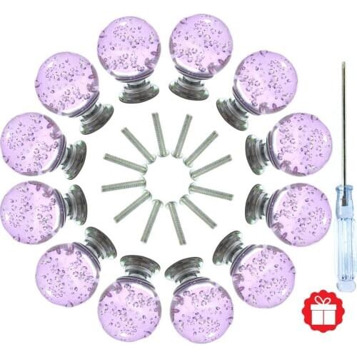 Furniture door handle crystal bubble knob glass cabinet knob round drawer handle household drawer door handle