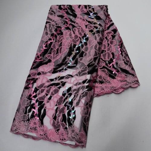 Lovely Net Background with Sequins and Velvet Shinning Turtle Embroidery Nigeria Big Party Aso-Ebi 2021 Tulle Lace Fabric T091