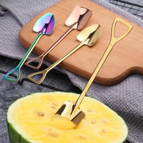 Fashion Coffee Spoon Ice Cream Dessert Spoon Retro Cute Round Head Spoon Kitchen Bar Gadget Dessert Cake Fruit Spoon