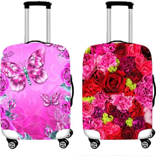 Fashion Floral Luggage Protctive Cover for 19-32 Inch Luggage Cover Travel Accessories Stretch Cloth Suitcase Protctive Cover