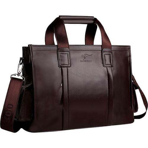 New Luxury Split Leather Business Mens Briefcase Male Fashion Shoulder Bag Men Messenger Bag Boy Tote Computer Bag 14 Inch