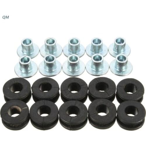 13MF 10 Set Motorcycle Rubber Grommets Bolt Kit Pressure Relief Cushion Kit Accessories