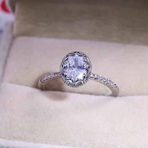 New Arrival Vintage Silver Ring Wedding Rings For Women Fashion Jewelry Luxury White Zircon Engagement Rings bagues pour femme