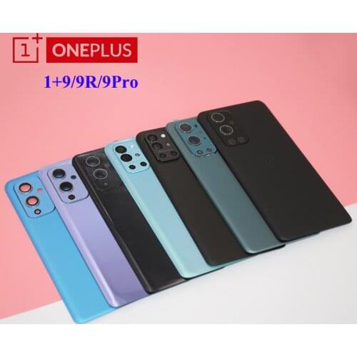 OnePlus 9 Pro Back Glass Rear Housing Cover Replacement Back Door Battery Case For One plus 9R 1+9R 9+ LE21 With Camera Lens