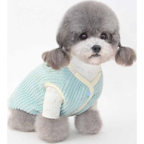 New autumn and winter pet clothes dog clothes puppy plus velvet warm clothes vest cat clothes cat clothes