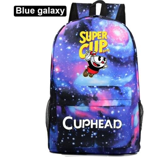 Cuphead Mugman Backpacks Student School Bag Cartoon Rucksack Travel Pack Laptop Bag Big Strong Backpack