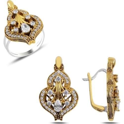 Silver 925 Sterling Zircon Cubic Zirconia Authentic Set