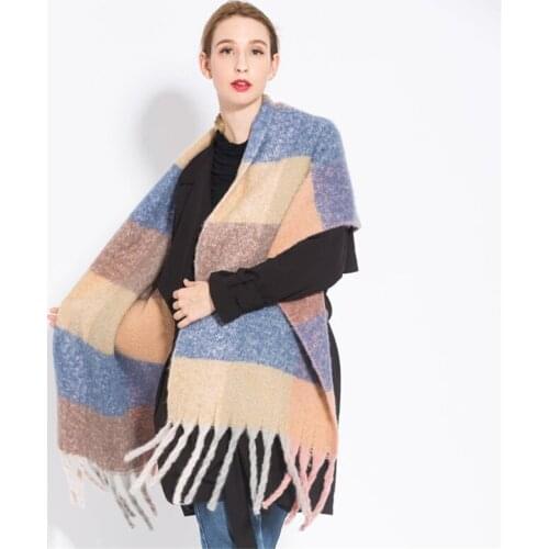 2021 NEW Thick Warm Winter Scarf Design Print Women Cashmere Pashmina Shawl Lady Wrap Tassel Scarves Knitted Men Foulard Blanket