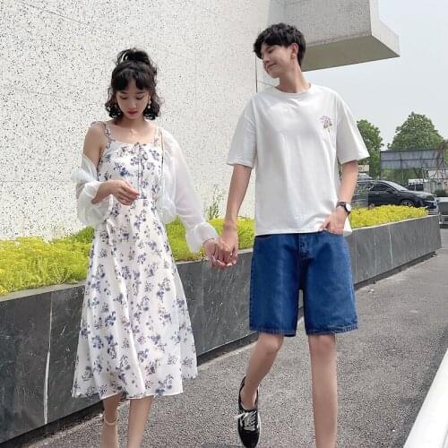 Couples install summer agaric edge sling with chiffon dress couples clothes couples clothing
