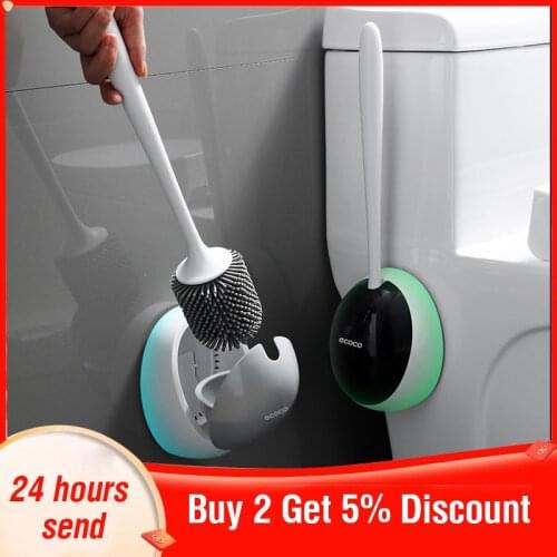 Ecoco Toilet Brush Silicone Toilet Brush Toilet Cleaning Brush Wall Mounted Toilet Brush WC Borstel Bathroom Accessories Sets