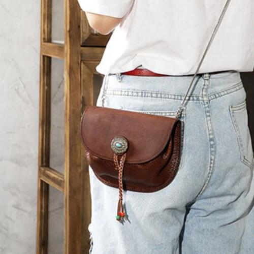 Original hand-woven belt decorative womens bag, retro old-fashioned first layer cowhide womens mini bag trendy