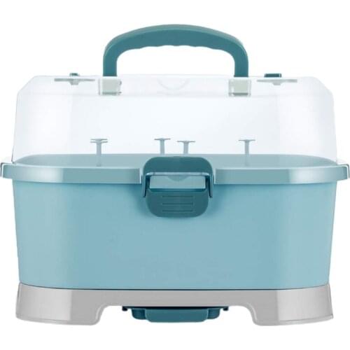 Baby Bottle Drying Rack Storage,Large Nursing Bottle Storage boxOrganizer with Cover,Portable Kitchen Cabinet Organizer