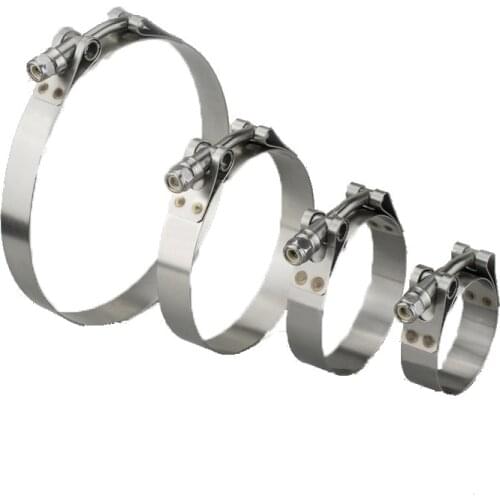 Stainless Steel T Bolt Clamp 1.5'' 2.25"2.5'' T Hose Pipe Clamp T-Bolt Turbo Silcone Hose Clamp T Clamps Clip High Quality