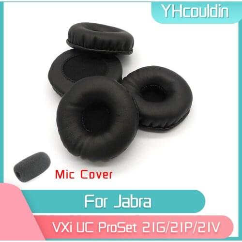 YHcouldin Earpads For Jabra VXi UC ProSet 21G 21P 21V Headphone Accessaries Replacement Wrinkled Leather