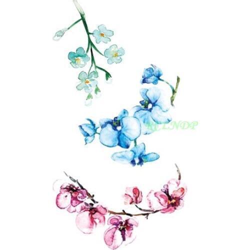 Waterproof Temporary Tattoo colorful moth orchid tatto stickers flash tatoo fake tattoos for girl women lady