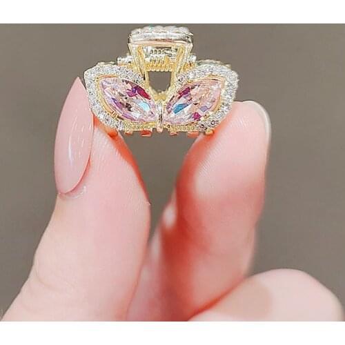 Cute Rabbit Ears Hair Clip With Bangs Clip Girl Pink Imitation Crystal Small Hair Clip Top Clip